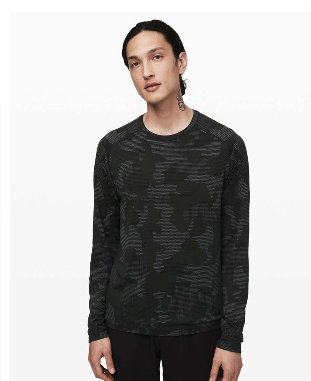 Lululemon Metal Vent Tech Long Sleeve *Geo Camo Asphalt Grey large
